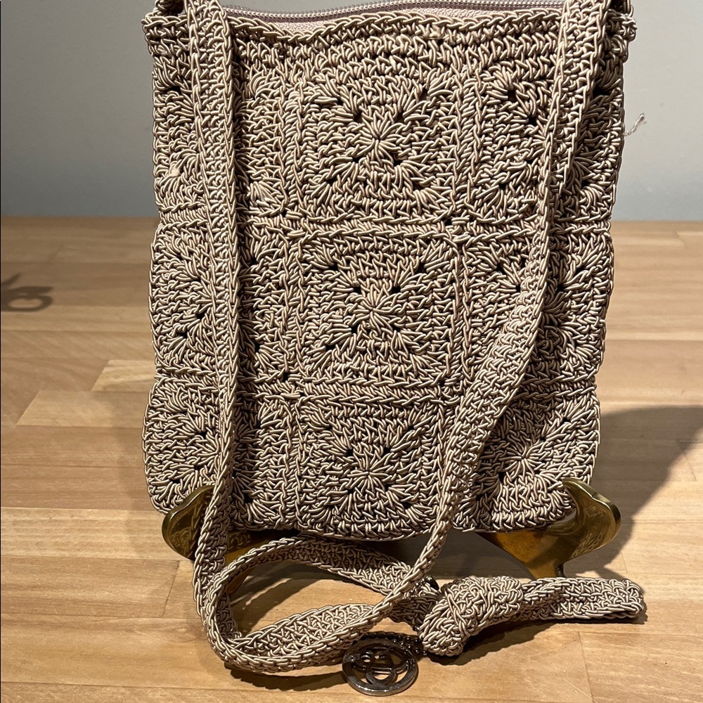 Frankie and Johnnie Crochet Tan Shoulder Bag